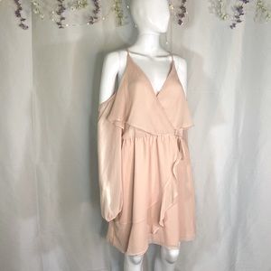 Cold shoulder Pink Dress